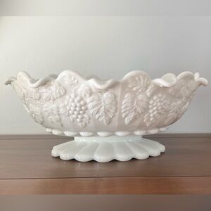 Westmoreland Milk Glass Footed Oval Bowl